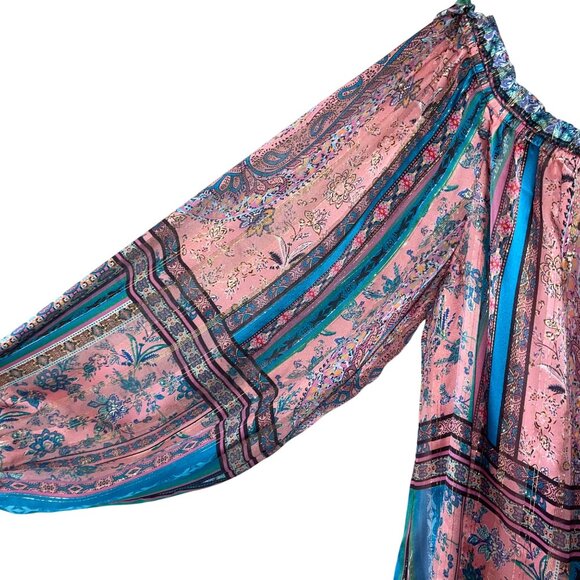 Hale Bob Womens Top Size XS Multicolor Floral Casual Off Shoulder Silk - Picture 6 of 12